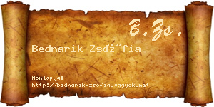Bednarik Zsófia névjegykártya