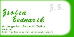 zsofia bednarik business card